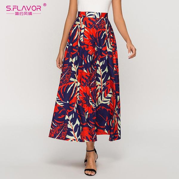 skirts s.flavor boho high waist leaf printed long fashion street style summer for female big hem women, Black
skirts s.flavor boho high waist leaf printed long fashion street style summer for female big hem women, Black