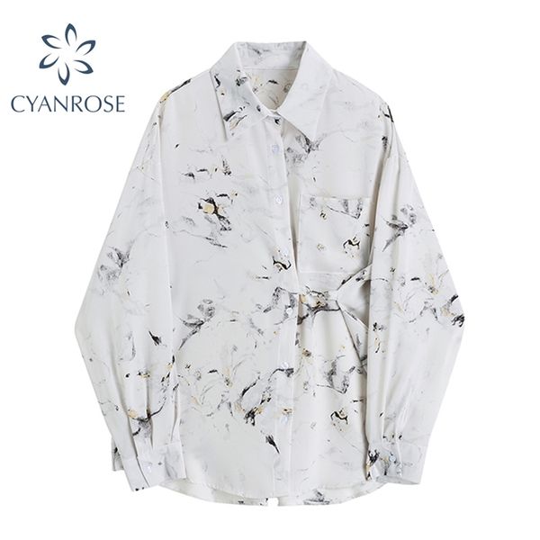women shirt fashion tie dye button up draped summer selling collared long sleeve casual chic female blouse 210430, White
women shirt fashion tie dye button up draped summer selling collared long sleeve casual chic female blouse 210430, White