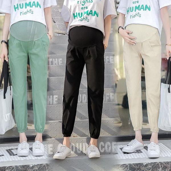 maternity bottoms pants cotton and linen support abdomen elastic waist belly solid color slimming trousers, White
maternity bottoms pants cotton and linen support abdomen elastic waist belly solid color slimming trousers, White