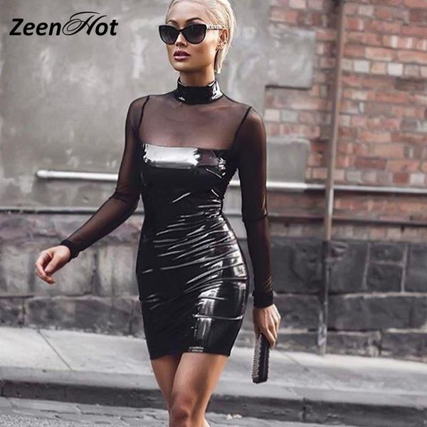 casual dresses long-sleeved autumn bodycon dress mesh pu leather patchwork mini nightclub bandage black club wear, Black;gray
casual dresses long-sleeved autumn bodycon dress mesh pu leather patchwork mini nightclub bandage black club wear, Black;gray