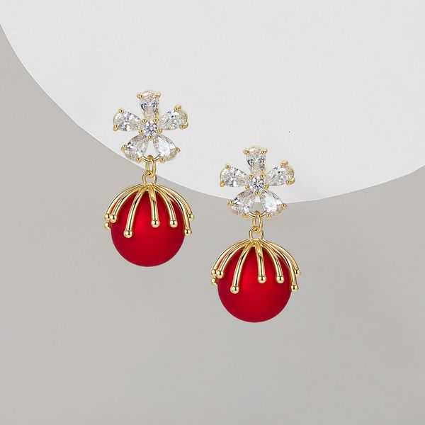 online red live broadcast pearl flower red earrings women's chinese style earrings small simple, Golden
online red live broadcast pearl flower red earrings women's chinese style earrings small simple, Golden