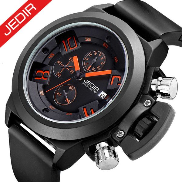 men's watch jedir luminous three eye six pin cool sports leisure couple 2002, Slivery;brown
men's watch jedir luminous three eye six pin cool sports leisure couple 2002, Slivery;brown