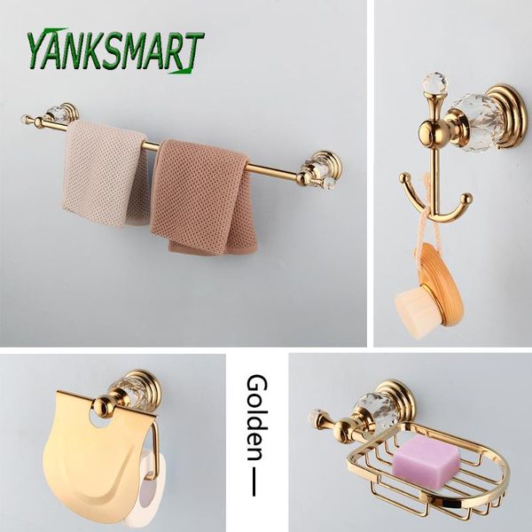 bath accessory set luxury crystal golden bathroom accessories polished wall mounted tower hanger soap dish paper holder combo sets
bath accessory set luxury crystal golden bathroom accessories polished wall mounted tower hanger soap dish paper holder combo sets