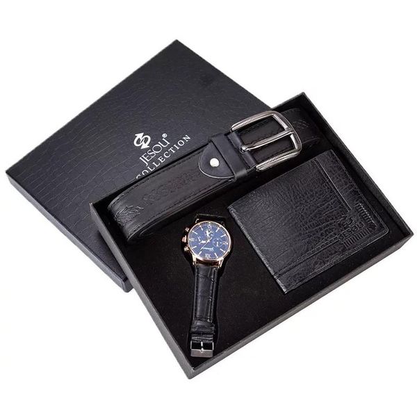 wristwatches men watch gifts set belt wallet fashion quartz wristwatch luxury business watches suit for father's day, Slivery;brown
wristwatches men watch gifts set belt wallet fashion quartz wristwatch luxury business watches suit for father's day, Slivery;brown