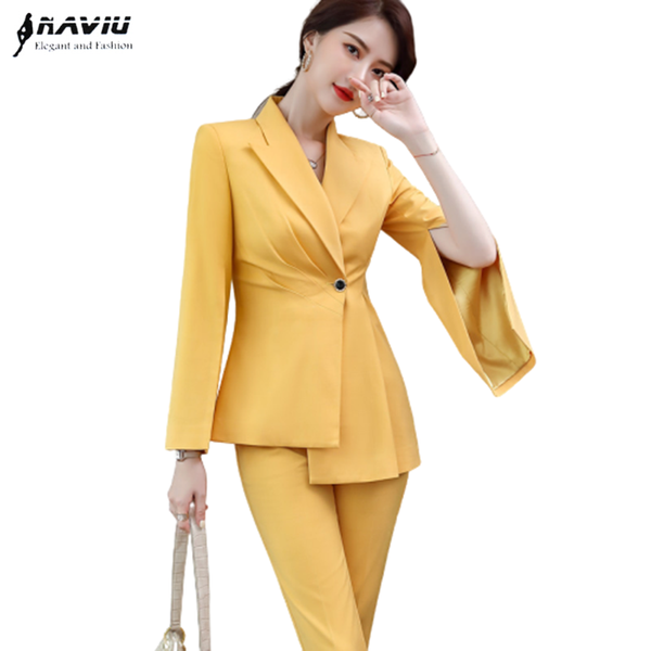 spring autumn fashion business design pants suits temperament casual formal blazer and office ladies work wear women's two piece, White
spring autumn fashion business design pants suits temperament casual formal blazer and office ladies work wear women's two piece, White