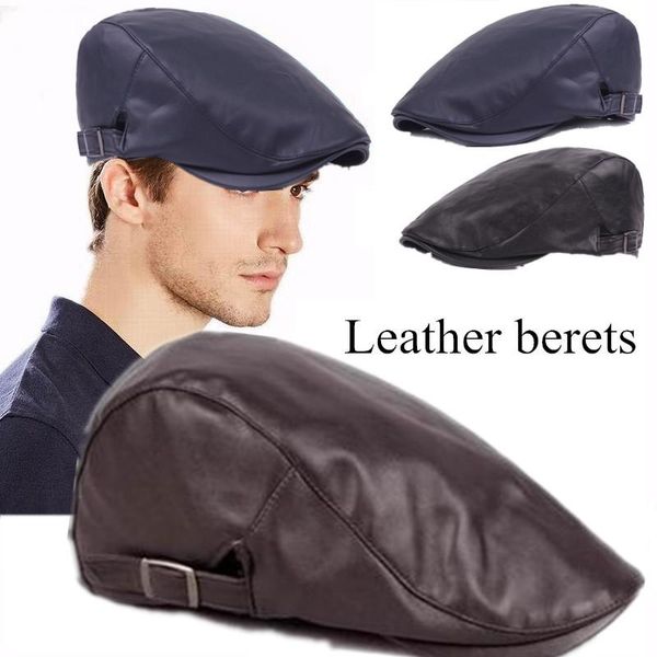 berets 3 colors retro trendy pu leather adjustable beret duckbill caps casual solid sun hats men women gifts outdoor comfortable, Blue;gray
berets 3 colors retro trendy pu leather adjustable beret duckbill caps casual solid sun hats men women gifts outdoor comfortable, Blue;gray