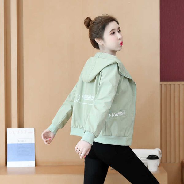 short coat women's casual and versatile spring and autumn 2021 hooded loose et baseball et, Black;brown
short coat women's casual and versatile spring and autumn 2021 hooded loose et baseball et, Black;brown