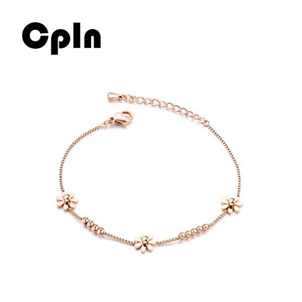 cpln fashion titanium steel plated rose gold bracelets for women small fresh daisy flower jewelry bracelet link, chain, Black
cpln fashion titanium steel plated rose gold bracelets for women small fresh daisy flower jewelry bracelet link, chain, Black