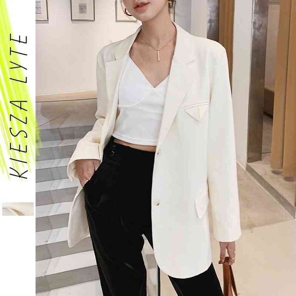 women blazer autumn thin long sleeve casual loose british style lady office white suit jacket female outwear 210608, White;black
women blazer autumn thin long sleeve casual loose british style lady office white suit jacket female outwear 210608, White;black