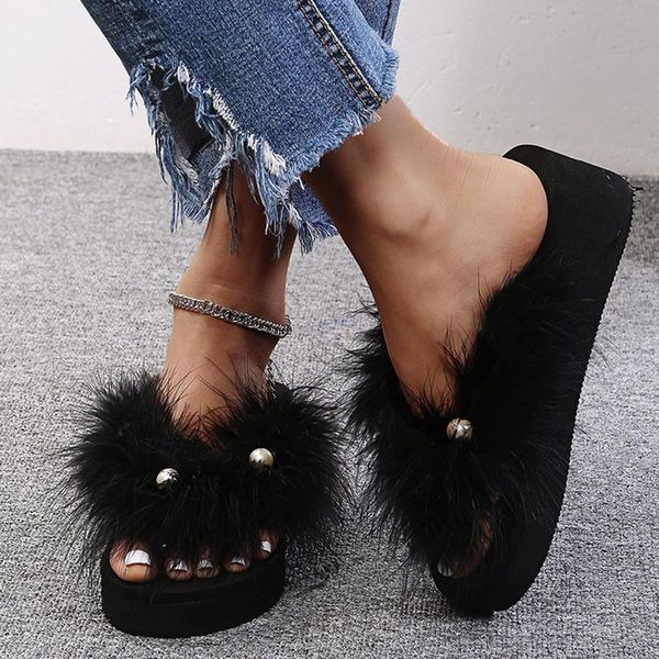 slippers women's flip-flops 2021 summer for women fashion furry pearl sandals beach thick bottom open-toe comfortable shoes, Black
slippers women's flip-flops 2021 summer for women fashion furry pearl sandals beach thick bottom open-toe comfortable shoes, Black