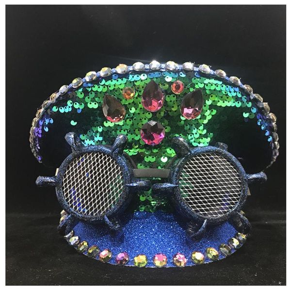 stingy brim hats men women green hat with metal classes steampunk performance military captain guard nightclub, Blue;gray
stingy brim hats men women green hat with metal classes steampunk performance military captain guard nightclub, Blue;gray