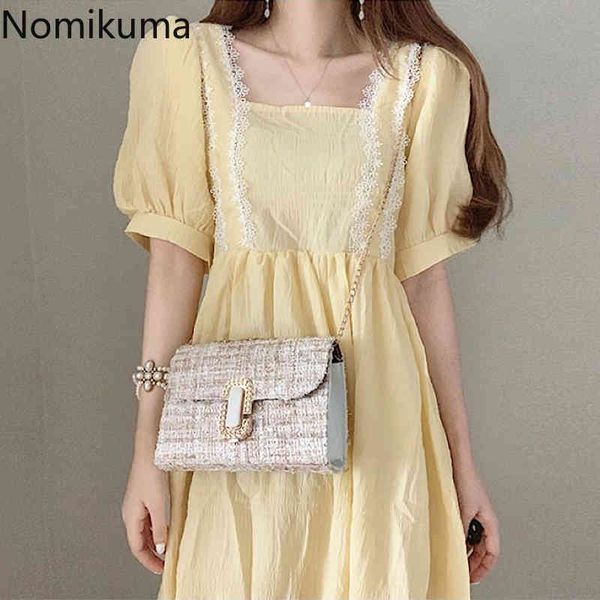 nomikuma lace patchwork sweet dress women square collar short sleeve high waist a line dresses female korean style robe femme 210514, Black;gray
nomikuma lace patchwork sweet dress women square collar short sleeve high waist a line dresses female korean style robe femme 210514, Black;gray