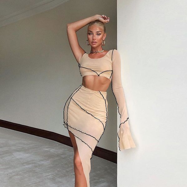 sheer mesh and midi skirts women fashion outfit autumn 2021 long sleeve two piece club party matching setby air, Black;white
sheer mesh and midi skirts women fashion outfit autumn 2021 long sleeve two piece club party matching setby air, Black;white