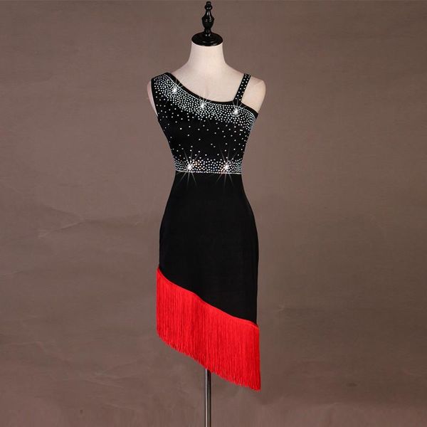 fringe latin dance dress women rumba tango competition dresses girl customizable color size stage wear, Black;red
fringe latin dance dress women rumba tango competition dresses girl customizable color size stage wear, Black;red
