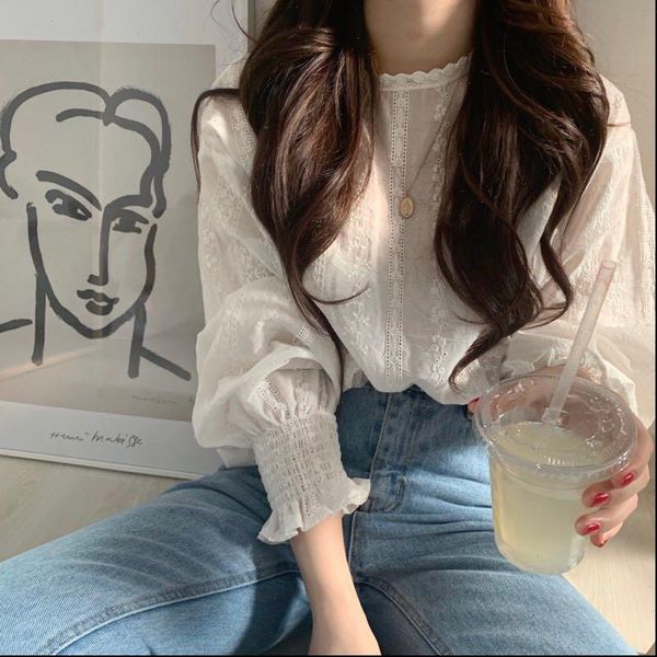 womens shirt hook flower lace blouse white women cotton lantern long sleeve korean fashion clothing kawaii spring blusas femininas
womens shirt hook flower lace blouse white women cotton lantern long sleeve korean fashion clothing kawaii spring blusas femininas