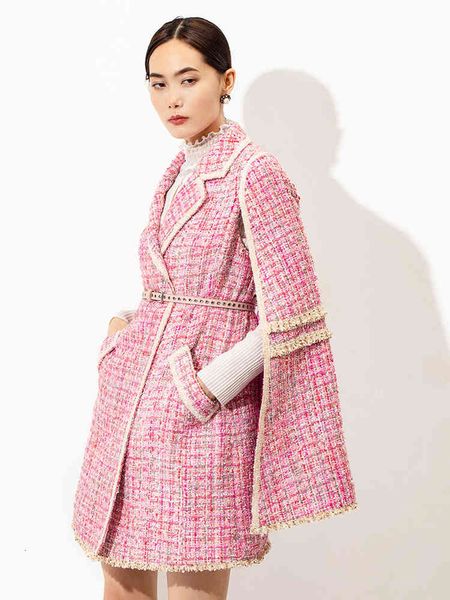 blends pink fashion runway cover tweed jacket lady vintage midi bat-mango robe jakcet autumn winter women's clothes outfit, Black
blends pink fashion runway cover tweed jacket lady vintage midi bat-mango robe jakcet autumn winter women's clothes outfit, Black