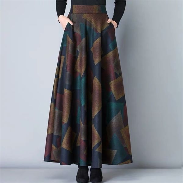 vintage a-line high waist woolen skirts autumn winter fashion women's wool maxi female casual long streetwear 210421, Black
vintage a-line high waist woolen skirts autumn winter fashion women's wool maxi female casual long streetwear 210421, Black