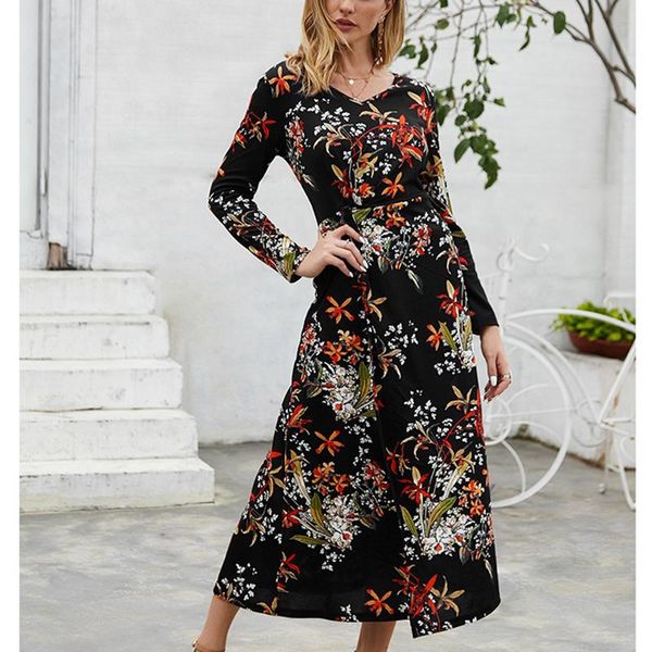 casual dresses dress women floral print split vintage long ladies elegant autumn elastic waist a-line maxi vestidos mt3092, Black;gray
casual dresses dress women floral print split vintage long ladies elegant autumn elastic waist a-line maxi vestidos mt3092, Black;gray