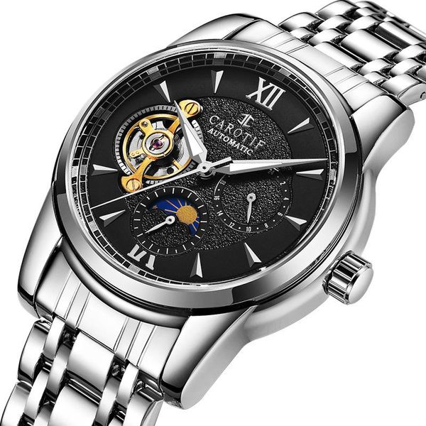 wristwatches carotif automatic mechanical watch for men's waterproof tourbillon business refined steel, Slivery;brown
wristwatches carotif automatic mechanical watch for men's waterproof tourbillon business refined steel, Slivery;brown