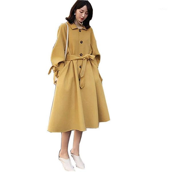 women's wool & blends straight woolen coat for autumn and winter fashion single-breasted lapel hepburn style long 2021 w12, Black
women's wool & blends straight woolen coat for autumn and winter fashion single-breasted lapel hepburn style long 2021 w12, Black