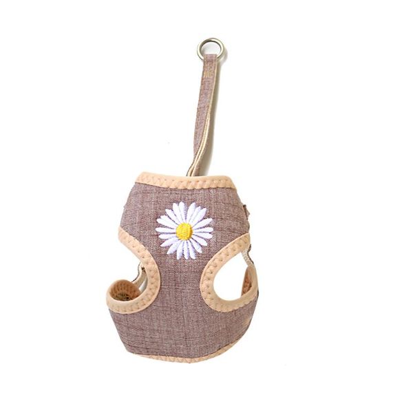 pet cat and dog traction rope chest harness round mesh chain strap flower collars & leashes