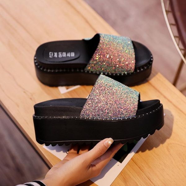 slippers women bling slip on shoes 2021 korean fashion platform wedges ladies summer flip flops rhinestone beach slides, Black
slippers women bling slip on shoes 2021 korean fashion platform wedges ladies summer flip flops rhinestone beach slides, Black
