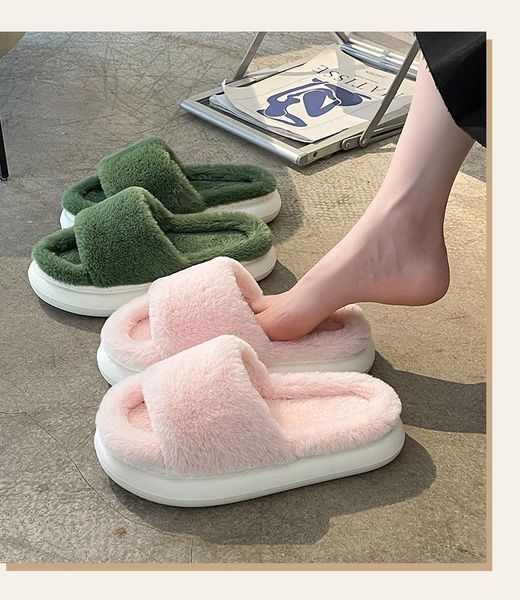 slippers winter women thick-bottomed fur furry sandals soft fashion modern woman eva anti-slip thick sole platform shoes, Black
slippers winter women thick-bottomed fur furry sandals soft fashion modern woman eva anti-slip thick sole platform shoes, Black