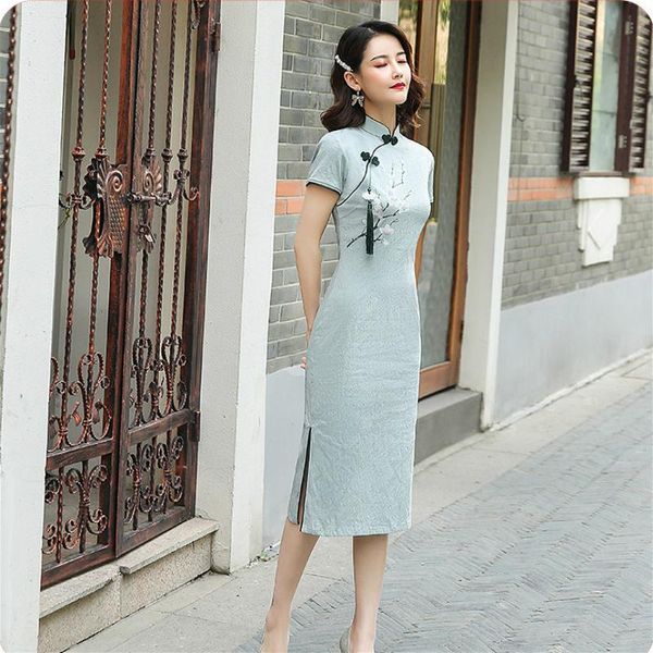 modern linen cotton qipao chinese traditional dress blue cheongsam elastic force improve qi pao vestido ethnic clothing, Red
modern linen cotton qipao chinese traditional dress blue cheongsam elastic force improve qi pao vestido ethnic clothing, Red