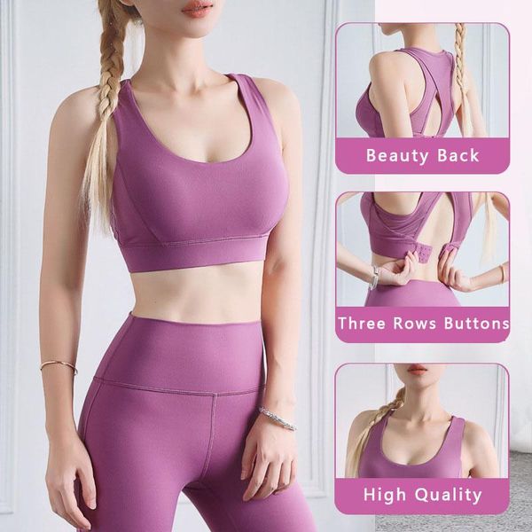 gym clothing gymkm women three rows buttons high stretch yoga bra breathable sport underwear workout fitness athletic running bras, White;black
gym clothing gymkm women three rows buttons high stretch yoga bra breathable sport underwear workout fitness athletic running bras, White;black