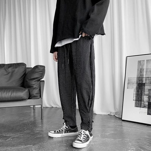 2021 men's casual stripe harlem pants cotton and linen tie street pocket loose harem pants men's harajuku jogging large, Black
2021 men's casual stripe harlem pants cotton and linen tie street pocket loose harem pants men's harajuku jogging large, Black