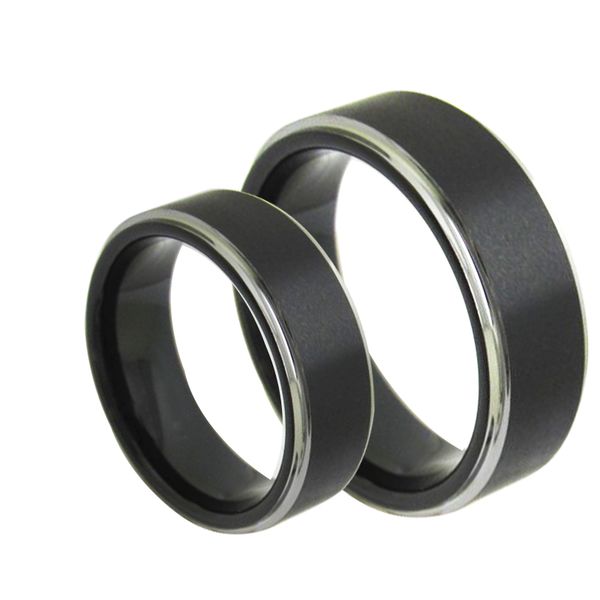 black tungsten carbide ring 8mm 6mm with silver step edges
black tungsten carbide ring 8mm 6mm with silver step edges