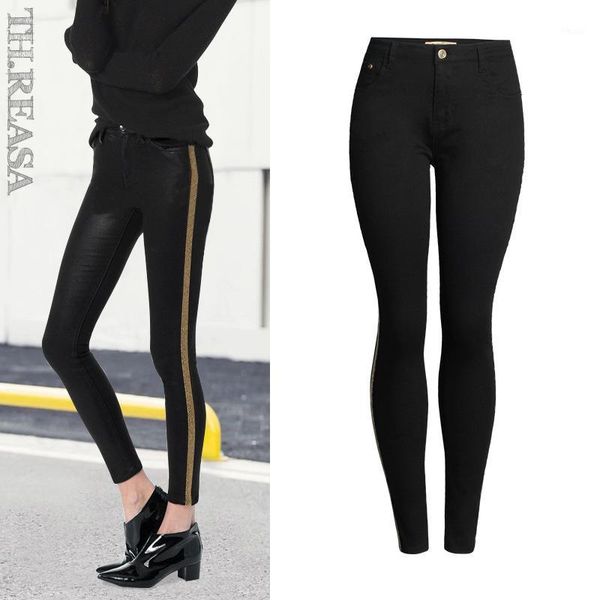 women's jeans black webbing patchwork ultra stretchy color collision woman denim pants trousers for women skinny pockets pencil1, Blue
women's jeans black webbing patchwork ultra stretchy color collision woman denim pants trousers for women skinny pockets pencil1, Blue