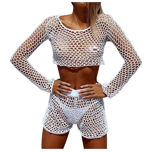 women's swimwear hollow out lady beach bikini cover up crochet swimsuit women fishnet bathing suit ups knitted beachwear 2021, White;black
women's swimwear hollow out lady beach bikini cover up crochet swimsuit women fishnet bathing suit ups knitted beachwear 2021, White;black
