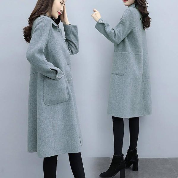 women's wool & blends 2021 autumn winter women elegant long coats female fashion solid loose warm jacket casual outwear w813, Black
women's wool & blends 2021 autumn winter women elegant long coats female fashion solid loose warm jacket casual outwear w813, Black