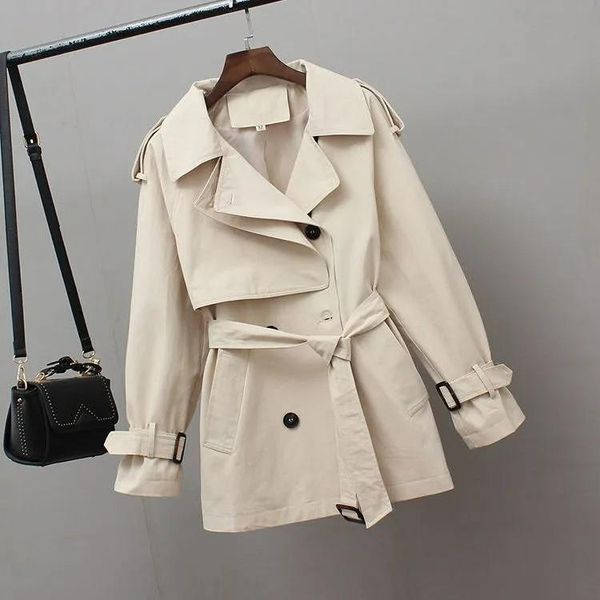 women's trench coats 2021 spring and autumn small british style foreign age reducing windbreaker woman with a thin waist coat, Tan;black
women's trench coats 2021 spring and autumn small british style foreign age reducing windbreaker woman with a thin waist coat, Tan;black