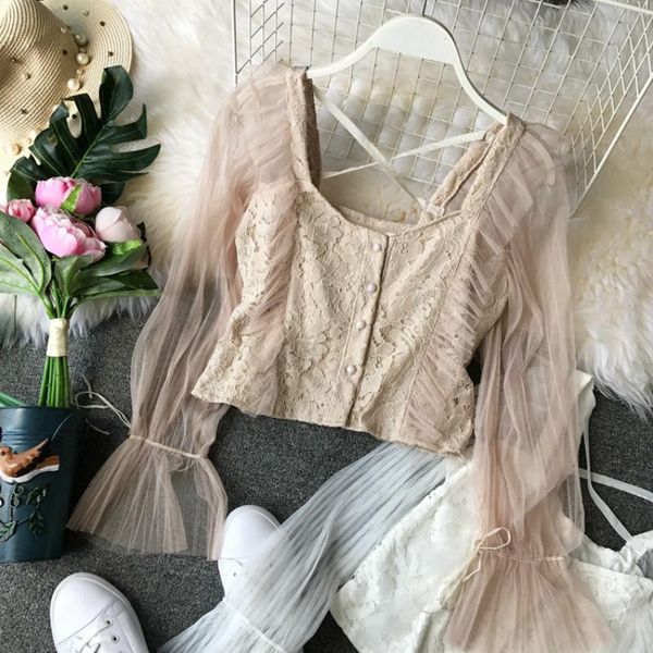 women's blouses & shirts blouse shirt summer clothes 2021 korean vintage womens and mesh lace elegant off shoulder zt2044, White
women's blouses & shirts blouse shirt summer clothes 2021 korean vintage womens and mesh lace elegant off shoulder zt2044, White