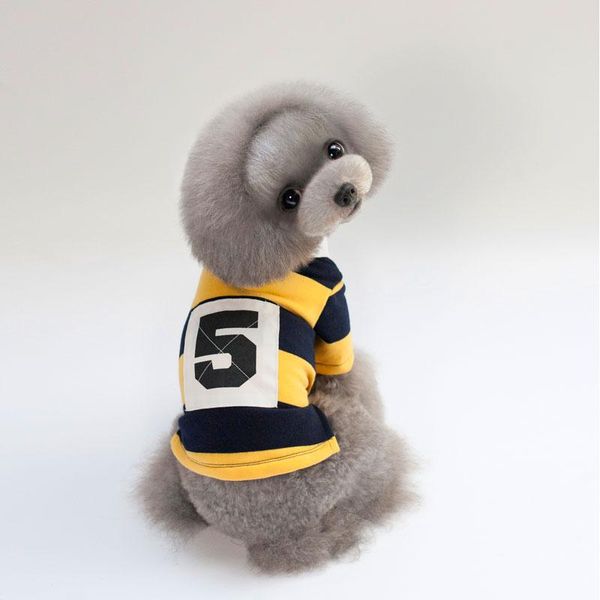 dog apparel cheepet spring/autumn stripe number leisure pet shrit sport collar clothes for small customer
dog apparel cheepet spring/autumn stripe number leisure pet shrit sport collar clothes for small customer