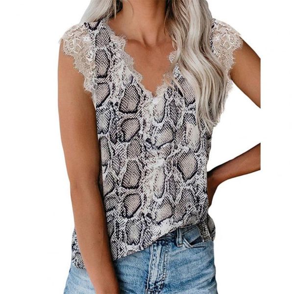 women's tanks & camis v-neck sleeveless women lace stitching leopard print snake pattern casual vest ladies clothing, White
women's tanks & camis v-neck sleeveless women lace stitching leopard print snake pattern casual vest ladies clothing, White