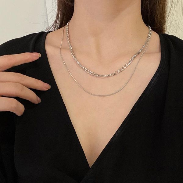 chains ladies necklace double layer wearing fashion graceful collarbone chainnecklace, Silver
chains ladies necklace double layer wearing fashion graceful collarbone chainnecklace, Silver