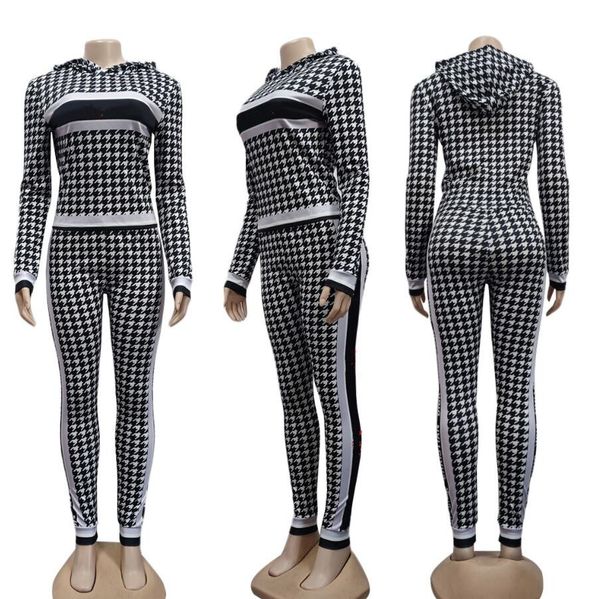 european and american women's tracksuits 2021 autumn fashion printed two-piece hooded sweater, Gray
european and american women's tracksuits 2021 autumn fashion printed two-piece hooded sweater, Gray