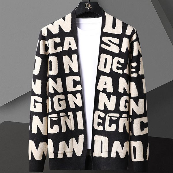 autumn fashion knit striped cardigan jacket men korean sweaters coat men clothing designer letter cardigan men sweter de hombre, White;black
autumn fashion knit striped cardigan jacket men korean sweaters coat men clothing designer letter cardigan men sweter de hombre, White;black