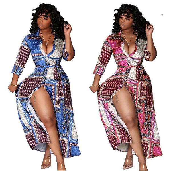 dress 2021 fall spring women v-neck high waist split print bodycon long maxi club party plus size vestidos casual dresses, Black;gray
dress 2021 fall spring women v-neck high waist split print bodycon long maxi club party plus size vestidos casual dresses, Black;gray