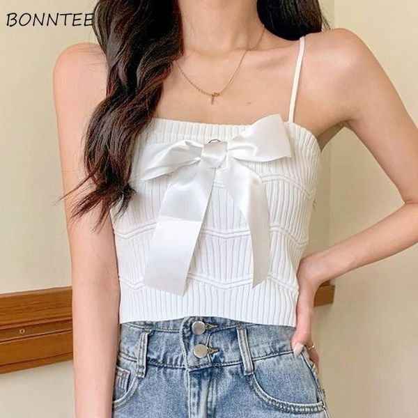 women's tanks & camis women solid bow simple slim cropped korean version summer leisure female all-match gentle stylish daily, White
women's tanks & camis women solid bow simple slim cropped korean version summer leisure female all-match gentle stylish daily, White