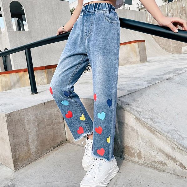 jeans for girls heart pattern teenage casual blue frayed denim pants kids elastic waist long trousers 4 5 6 8 9 10 12 13 y
jeans for girls heart pattern teenage casual blue frayed denim pants kids elastic waist long trousers 4 5 6 8 9 10 12 13 y