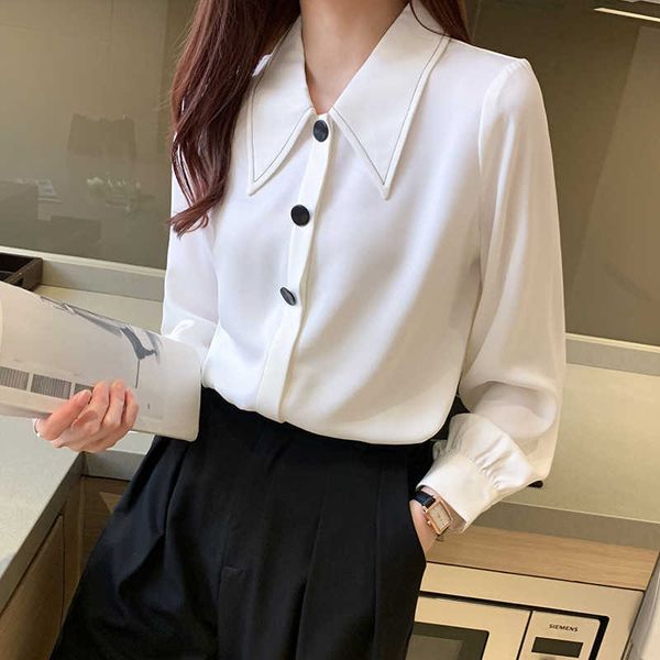 white shirt female temperament all-match fashion profession autumn high-end design sense pointed collar bottoming 210527
white shirt female temperament all-match fashion profession autumn high-end design sense pointed collar bottoming 210527