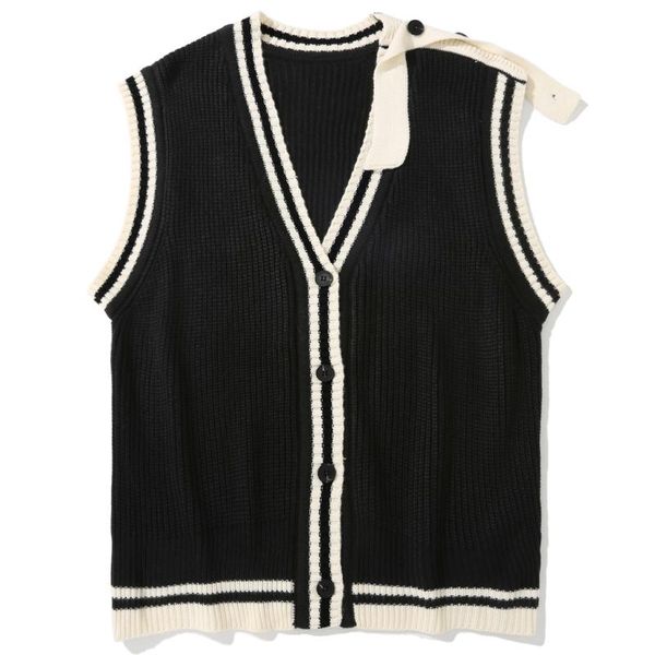 men's vests lacible harajuku streetwear color patchwork knit cardigan sweaters vest autumn casual vintage sleeveless knitwear loose out, Black;white
men's vests lacible harajuku streetwear color patchwork knit cardigan sweaters vest autumn casual vintage sleeveless knitwear loose out, Black;white