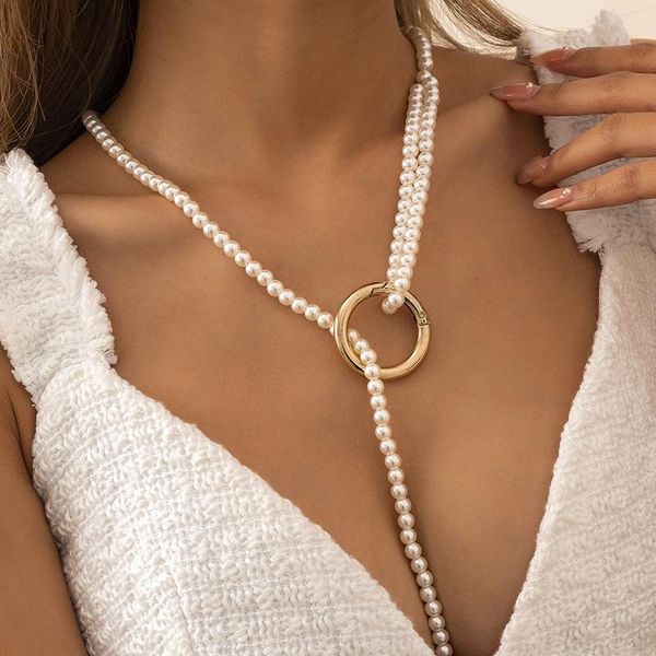 pendant necklaces vintage metal big circle clavicle chain choker necklace bohemian round imitation pearl long tassel, Silver
pendant necklaces vintage metal big circle clavicle chain choker necklace bohemian round imitation pearl long tassel, Silver