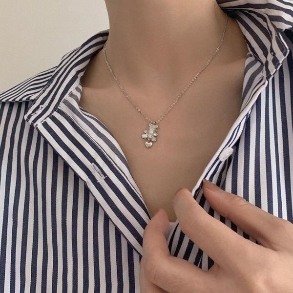 minar cute bear love heart chokers necklaces for women titanium steel animal thin chain pendant necklace statement accessories, Silver
minar cute bear love heart chokers necklaces for women titanium steel animal thin chain pendant necklace statement accessories, Silver