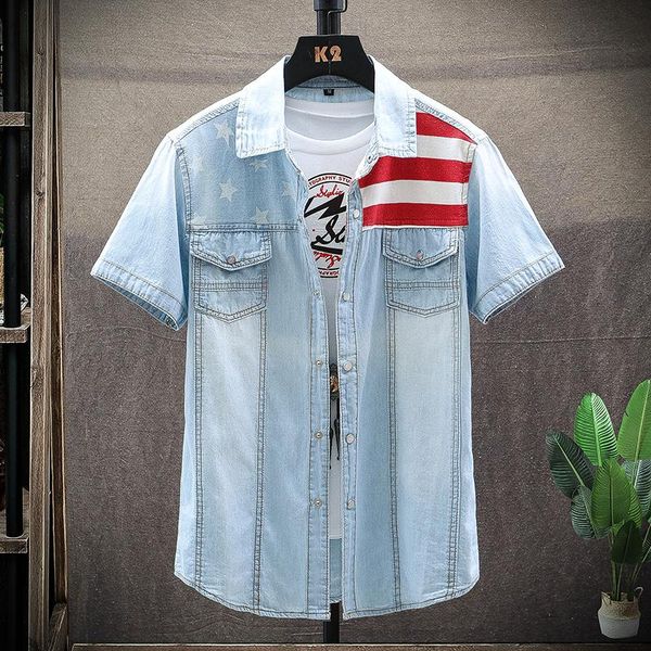 trendy korean slim denim shirt men's business casual double pocket short sleeve cowboy jacket male summer classic brand shirts, White;black
trendy korean slim denim shirt men's business casual double pocket short sleeve cowboy jacket male summer classic brand shirts, White;black
