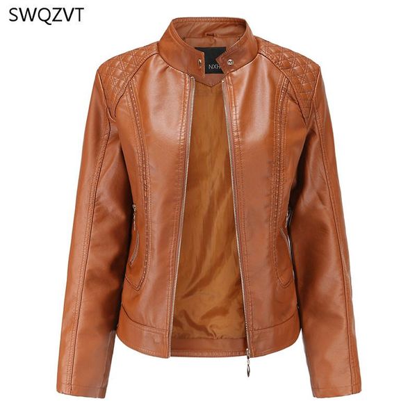 spring autumn women's leather jacket clothing women plus size stand-up collar pu coat jackets, Black;brown
spring autumn women's leather jacket clothing women plus size stand-up collar pu coat jackets, Black;brown